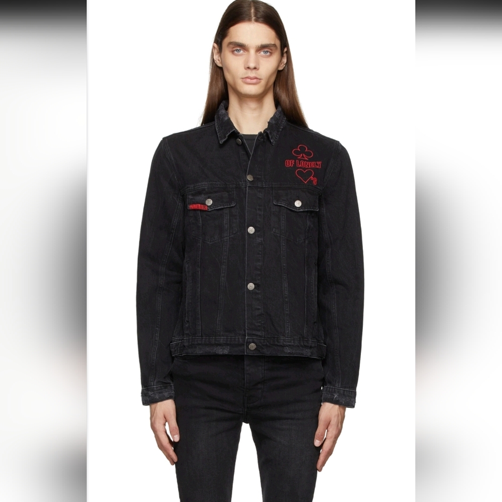 Ksubi Black Denim Klub Of Hearts Jacket